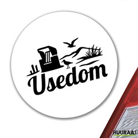 Huuraa Sticker Usedom Beach Motif Gift 10 cm Sticker Usedom Gift Idea