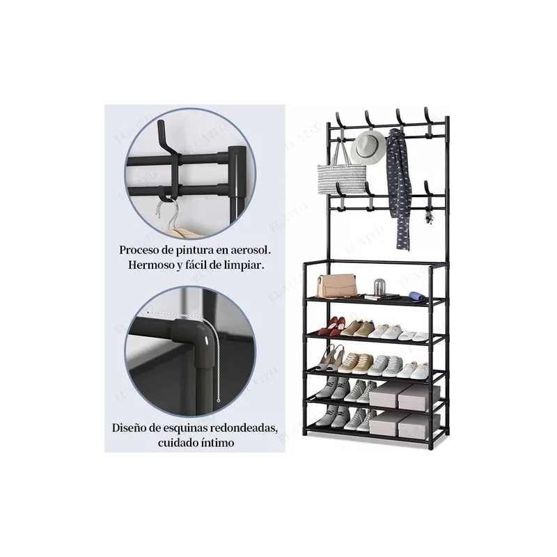 Perchero Y Zapatera Multifuncional Organizador Con 5 Niveles