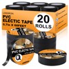 LINSIRON 20 Pack Black Electrical Tape Waterproof, 3/4In x 60Ft,