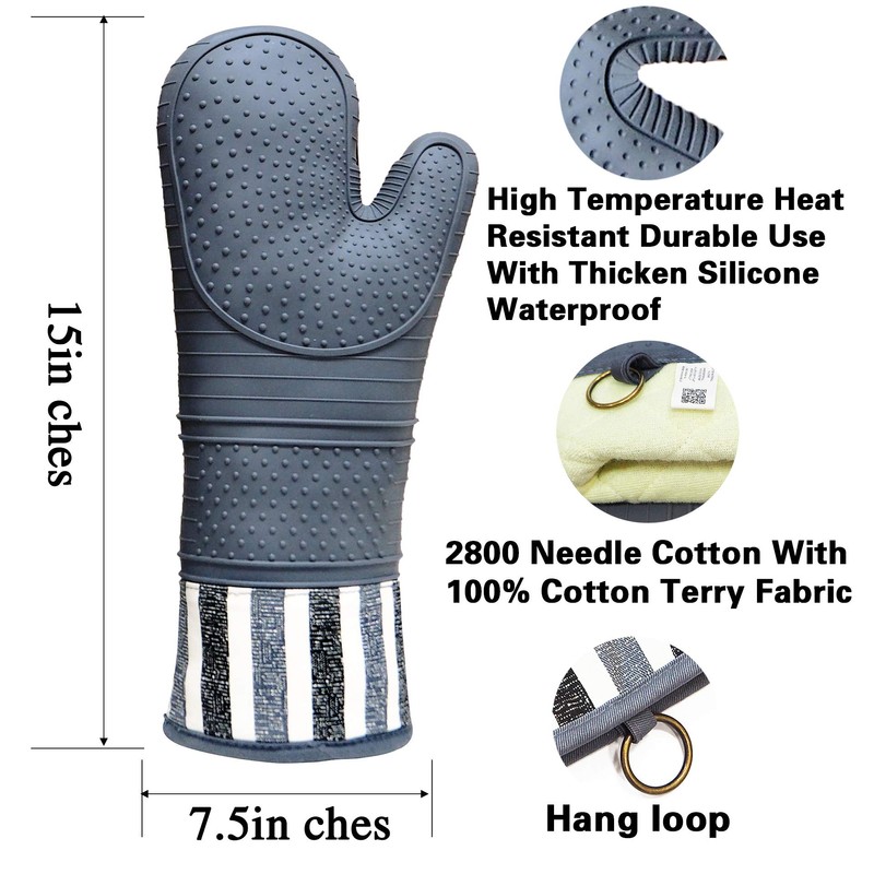 RED LMLDETA Heat Resistant 550 Degree Oven mitt, Silicone Oven