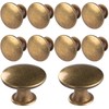hugolem 10 Pack Brass Round Antique Brass Kitchen Cabinet Knobs
