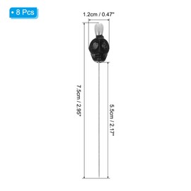 PATIKIL 3" Skull Sewing Pins, 8Pcs Steel Straight Pins with Skull Head for Fabric DIY Decoration Crafting Quilting Sewing Supplies, Black