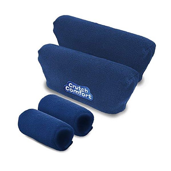 Crutch Comfort Deluxe Soft Fleece & Foam Crutch Accessory Set (Blue)