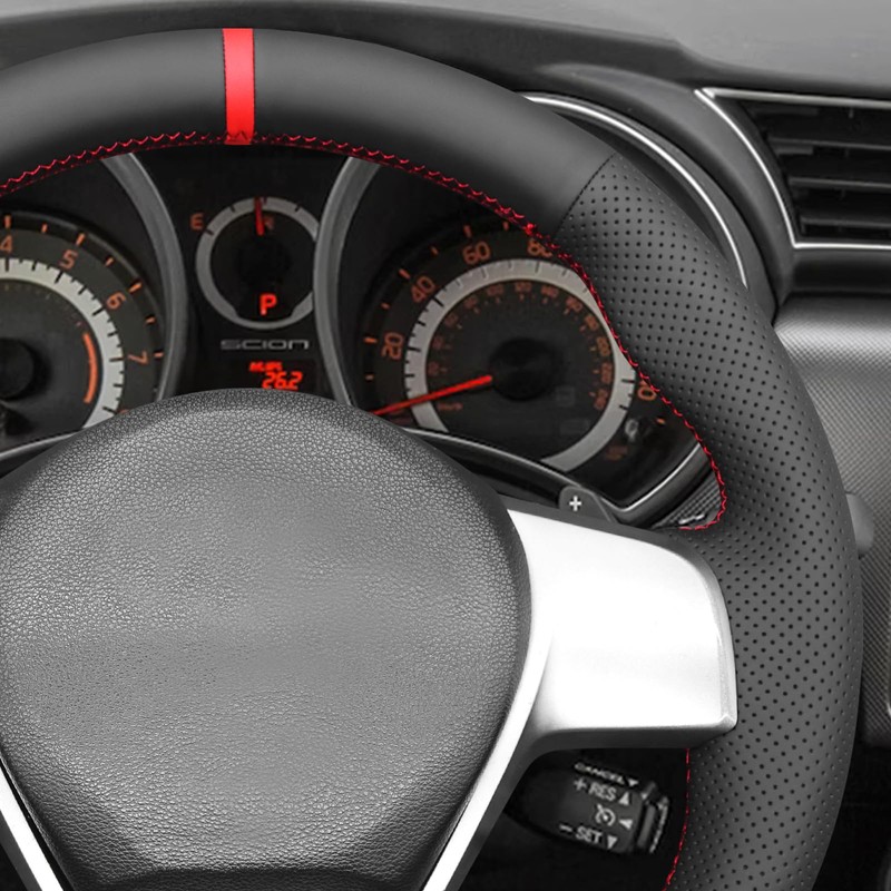 MEWANT DIY Stitching Car Steering Wheel Cover Wrap for Scion