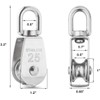 POFET 4Pcs Single Pulley Block, 304 Stainless Steel Pulley Roller,