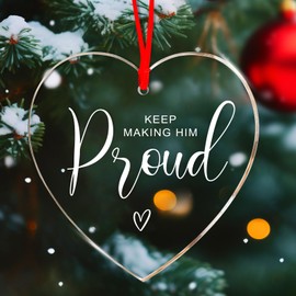 Keep Making Him Proud, Loss of Loved One Memorial Christmas Ornament in Memory of Loved Bereavement Keepsake, Anniversary of Passing, Thinking of You, Loss of Dad, Grandpa or Father