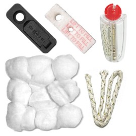 Consumption Supplies Package for Petrol Fuel Lighter,Universal Lighter Replacement Repair Kit, Flint Stones,Cotton Wick,Cotton, Rubber Gaskets (Compatible with Zipo Zoro lighters)