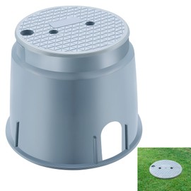 Tandefio 910 Electrical Splice Box 10 Inch Diameter Underground Electrical Junction Box Inground Electrical Box Valve Box and Cover for Outdoor Electrical Wiring Splices (Gray)