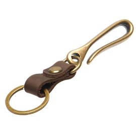 Grandios GD-BELTKY 2 Color Genuine Leather Key Ring Key Chain Stylish Cowhide Belt Hook Key Phone, Braun