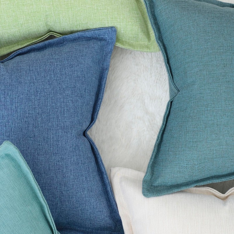 Madizz Set of 2 Linen Cushion Covers with Wide Edge,