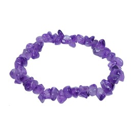 Lebensquelle Plus Amethyst + Rock Crystal + Rose Quartz Chip Bracelet | Set Offer | Includes Gemstone Cards + Cotton Bag, Gemstone