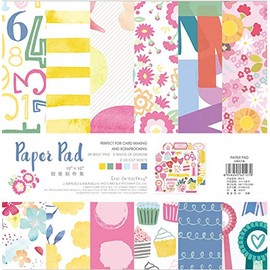 25CM x 25CM(10" x 10") Premium Paper Pad CardstockFlowers Multicolour Paper-for Card Making, Scrapbooking, Home Decor & Paper Craft (014)