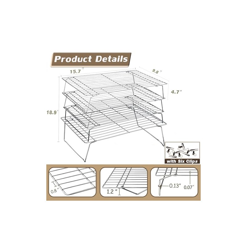 TCYPUHL Sprouts Growing Rack 4-Tier 14 inch Shelf, Metal Foldable