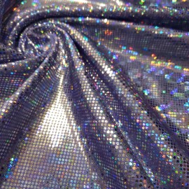 Soft Purple Iridescent Shattered Glass Style 4-Way Stretch Spandex Fabric