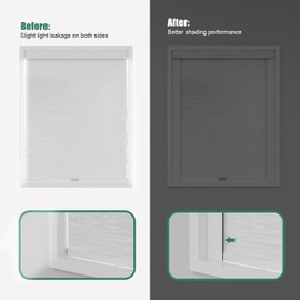 Bliwans Light Blocking Strips for Window Shades and Blinds, 100% Blackout PVC Side Tracks Light Blocker for Blinds, Window Light Blocker for Bedroom(White, 58", 2PCS)
