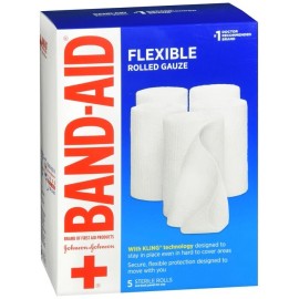 BAND-AID Flexible Rolled Gauze 4 in x 2.1 yd 10.5 YD