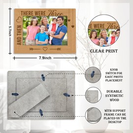 XQLSR Picture Frames for Family, And Then There Were Three Picture Frame, Household Photo Frame for Mom and Dad, Wooden Photos Frames, Unique Gift to New Parents, Fit Display 4x6 Photos