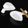 Woonsoon 5 Pcs Ceramic Chopsticks Holder，Chinese Porcelain Chopstick Rest Spoon