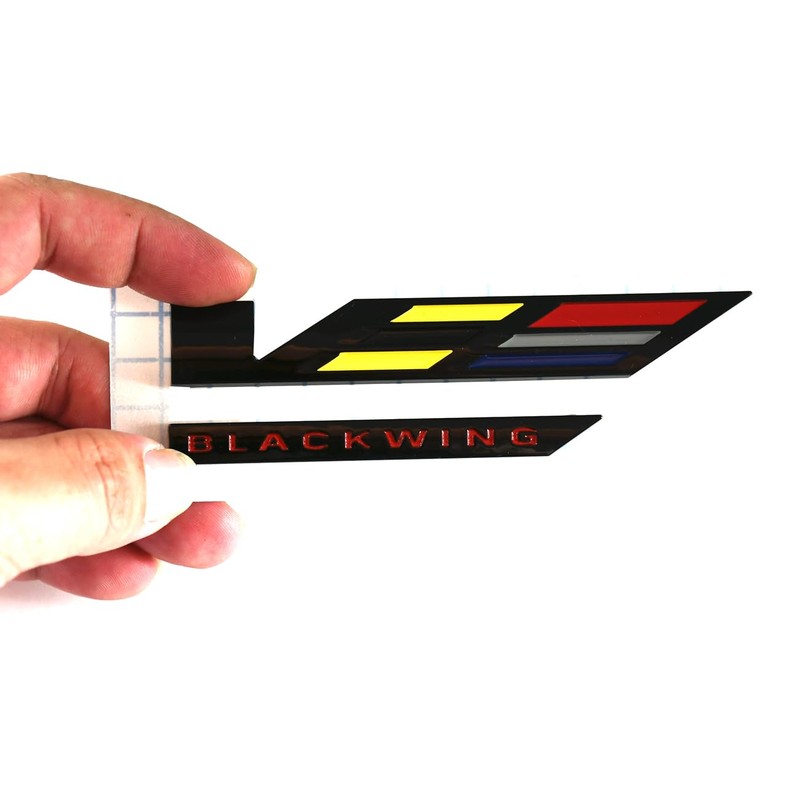 3Pcs V-Blackwing Emblems V-Series Black Out Blackwing Badge V Logo