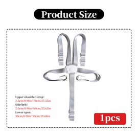 5 Point High Chair Safety Belt, Replacement Safety Belts for Baby Pram High Chair, Tripp Trapp Chair Strap, Adjustable, Safety Belt, High Chair, Convertible for High Chair/Pushchair