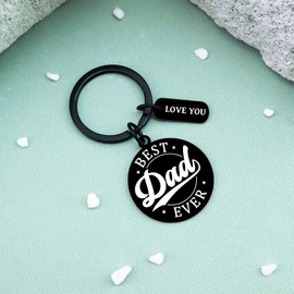 AOBIURV Best Dad Ever Keychains Birthday Christmas Gifts from Daughter Son Present for Him New Dad Gifts First Time Birthday Gift for Fathers Day Valentines Day Cool Metal Keyrings Jewelry