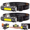 MagicTek 2 Pack USB Rechargeable Waterproof LED Headlamp Headlight Head
