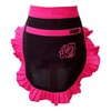 Ragged Rose Frilly Half Apron, cotton, Black and Pink, one