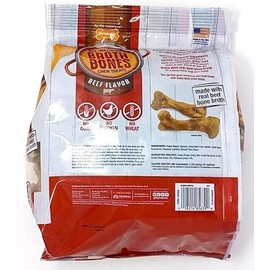 (ONLY GreenFoods) All-Natural Beef Broth Bones Dog Chew Treats. 60 CT, Net Wt.2.6lbs.(1200g) -Limited Ingredients Highly Digestible, No Corn, No Chicken, No Wheat.