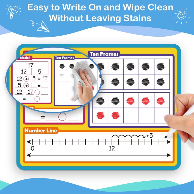 Aizweb 12 Pack Dry Erase Board Card,9" x 12" Small