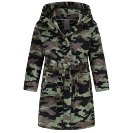 BTPEIHTD Boys' Hooded Bathrobe Kids Plush Fuzzy Fleece Robe Teen boy Soft Spa Robe Girls Sleepwear pajamas Toddler Nightgown Camouflage 11-12Years