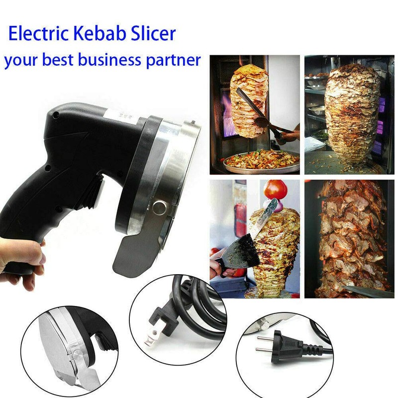 CNCEST Electric Kebab Slicer 1-8mm Thickness Adjustable Turkish Kebab Knife