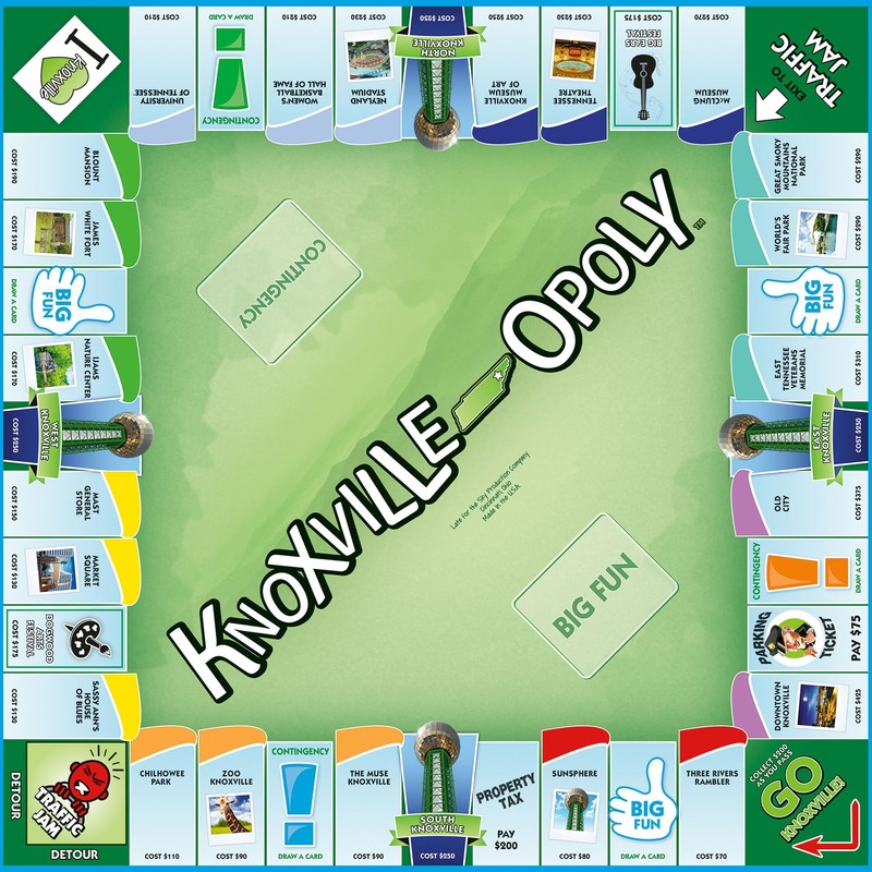 Late For The Sky: Knoxville-Opoly - City Themed Family Board