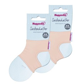 Hoppediz Unisex Baby Sock Holder Socks, 0-6 Months (Pack of 2), pink