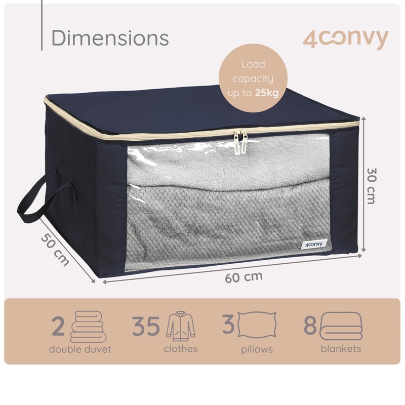 4CONVY Solid, Foldable Clothes Storage Box with Zipper - [2024