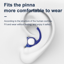 2 Pairs Ear Plugs for Sleeping Noise Reduction Soft Silicone Earplugs Comfortable Sound Blocking Reusable Ear Plugs for Sleeping, Snoring and Hearing Protection (Deep Blue, Large)