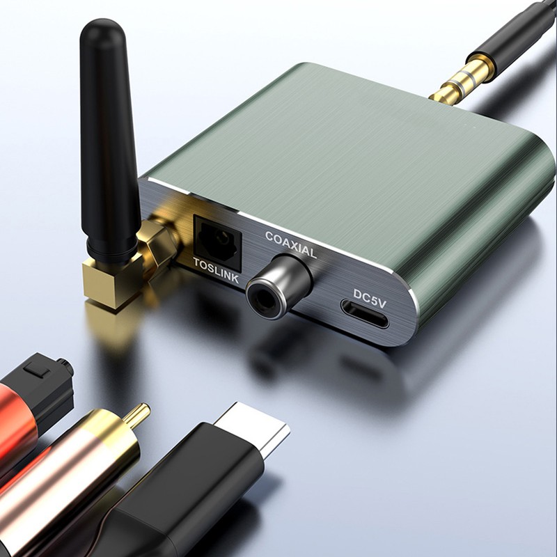 Bluetooth 5.2 Receiver Low Latency AUX Optical Coaxial Output Support