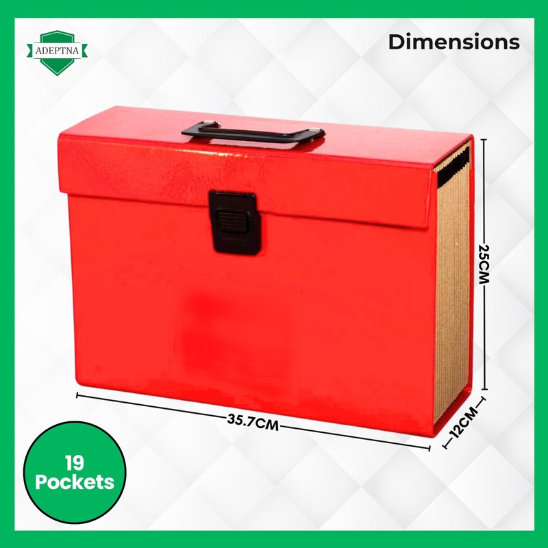 ADEPTNA Highly Durable 19 Pocket Expanding Box File Organiser A4