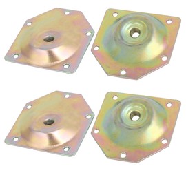 uxcell 70mmx67mmx1.2mm Zinc Plated Table Leg Mounting Plates Bronze Tone 4pcs