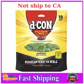 d-CON Refillable Corner Fit Mouse Bait Station, 1 Trap + 18 Bait Refills