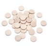 Pandahall 50pcs Natural Unfinished Flat Round Wood Coin Beads Wooden