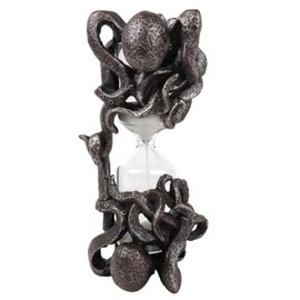 Modern Octopus Hourglass, Decorative Sand Timer, Wildlife Home and Office Decoration, 3.25 x 6.25 Inches