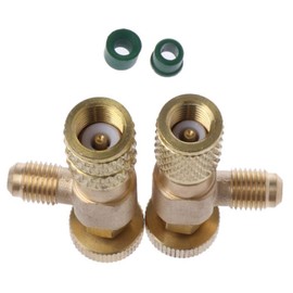 Pack of 2 Filling Coolant Safety Valve Quick Coupling Air Conditioning R410A R22 Connection Adapter