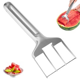 Wshxjzyay Watermelon Slicer Cutter Stainless Steel, Stainless Steel Watermelon Cutter, Fruit Knives Salad Melon Baller Kitchen Gadgets for Camping Party