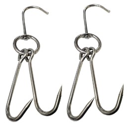 SUNRISE Kitchen Stainless Steel Meat Hooks Heavy Gauge (Pig Hooks) Pack of 2