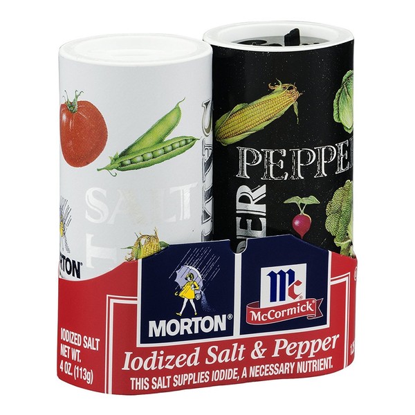 Morton McCormick Iodized Salt & Pepper , 5.25 OZ (Pack of 12)