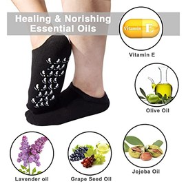 Codream Calcetines grandes de gel hidratante para hombre, tratamiento definitivo para piel seca agrietada y áspera en los pies, paquete de 2 pares, co