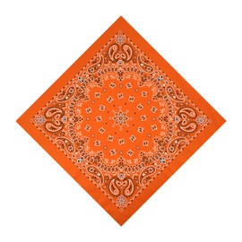HankieWorld Unisex Bandanas Single Pack Super Soft Cotton 22 inch Cowboy Large Handkerchief with Nice Package(Orange)