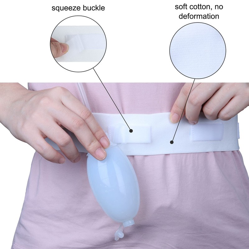 Drain Bulb Belt, After Surgery Drain Hanging Strap (White) (Large)