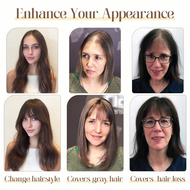 Rich Choices 100% Real Human Hair Topper with Bangs -