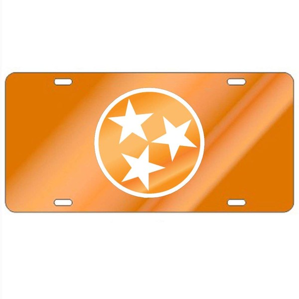 Craftique Tennessee Volunteers Orange Tri-Star Laser Cut License Plate